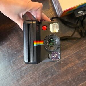 Polaroid Black Instant Camera with Rainbow Accent